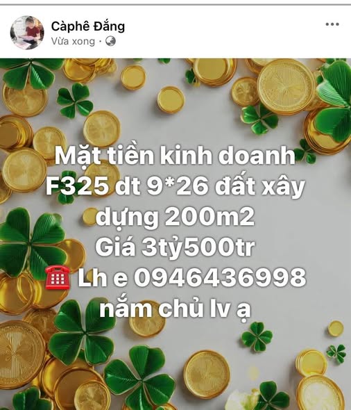 Mặt Tiền Kinh Doanh F325 Đồng Hới - 234m² Giá 3.5 Tỷ