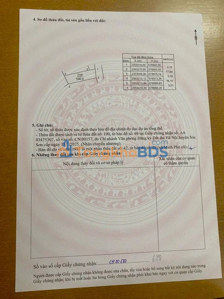 Đất Sóc Sơn 106m² full thổ cư - Đường Võ Nguyên Giáp - Giá 2.12 tỷ