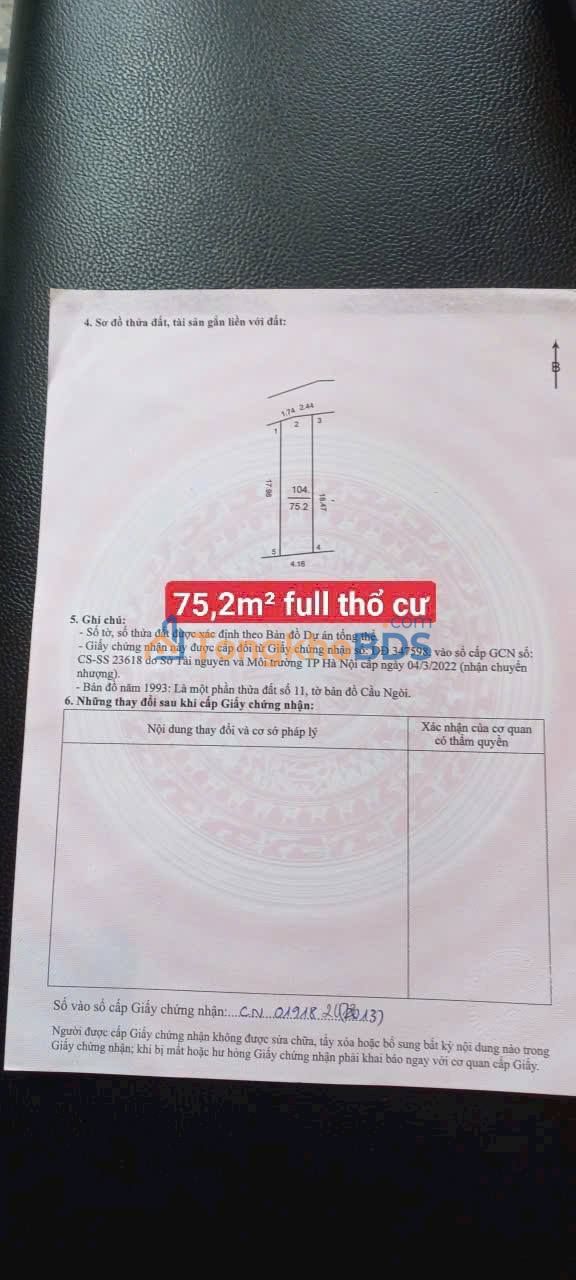 Đất Nền Đông Anh 75.2m² - Sổ Đỏ Vuông Vắn, Ngõ Ô Tô