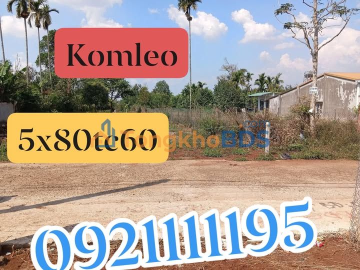 Đất nền K3 Komleo 400m² (5x80m) - Mặt tiền đường 2 ô tô, giá 1.279 tỷ