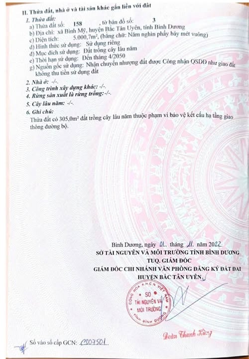 Bán Gấp Đất Vườn Bình Dương 5000m² - Giá Ngộp 5.2 Tỷ