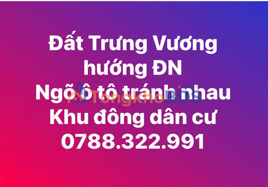 Bán đất Trưng Vương, Uông Bí 100m² - Sổ hồng, mặt tiền rộng, gần chợ