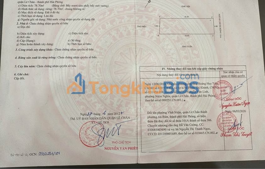 Bán Nhà 3 Tầng Vĩnh Niệm, Lê Chân - 78.7m², Ngang 4.8m, Ô Tô Đỗ Cửa