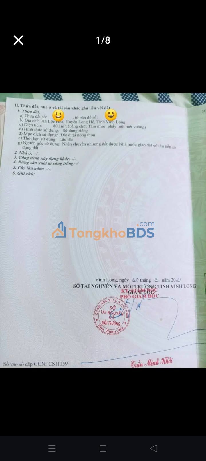 Bán Nền 80m² Full Thổ Cư Đường Ô Tô Xã Phú Quới, Vĩnh Long - Giá 700 Triệu