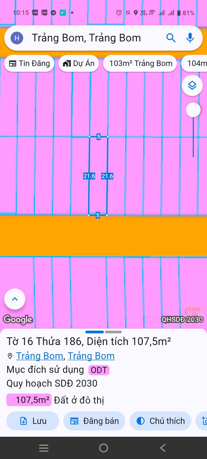 Đất Tái Định Cư Trảng Bom 105m² Sổ Riêng - Sẵn Sàng Xây Dựng