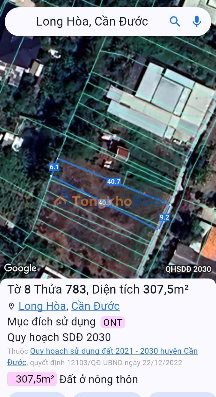 Bán đất thổ 307m² đường xe hơi Xã Long Hòa, Cần Giờ - 1.35 tỷ