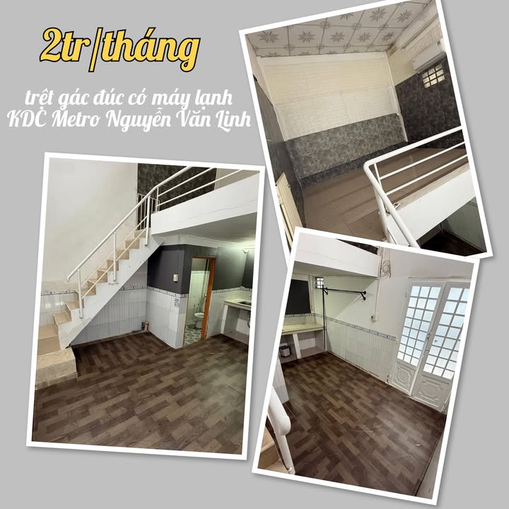 Phòng trọ KDC Metro Nguyễn Văn Linh - Máy lạnh, Gác đúc, An ninh
