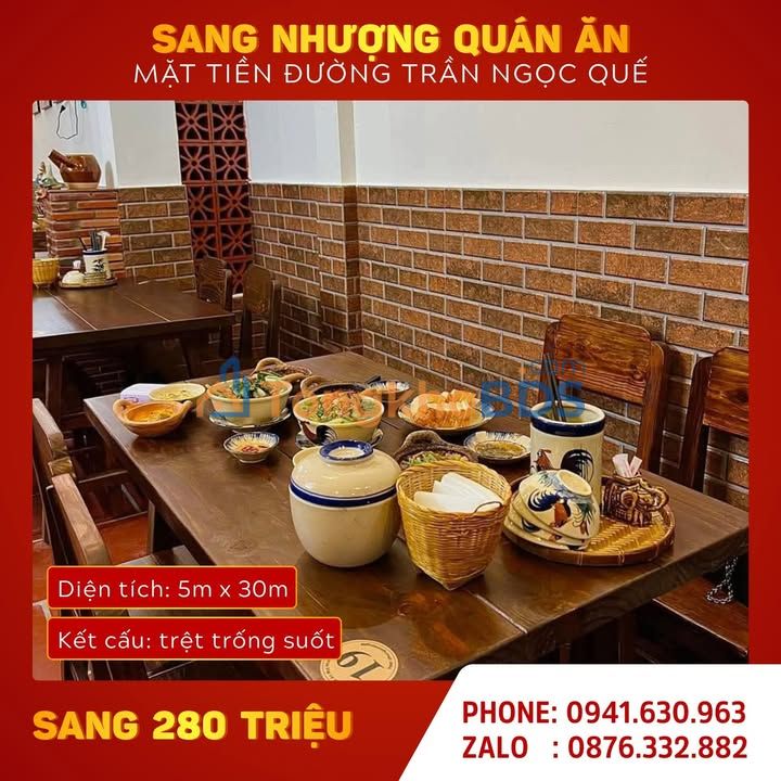 Sang Nhượng Quán Ăn Gia Đình Mặt Tiền Trần Ngọc Quế, Cần Thơ - Sẵn Sàng Kinh Doanh