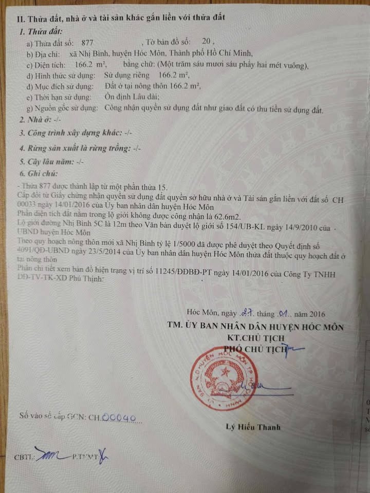 Đất Hóc Môn 220m² - Mặt tiền 12m6, Giá 4.7 Tỷ - Tách 2 Lô