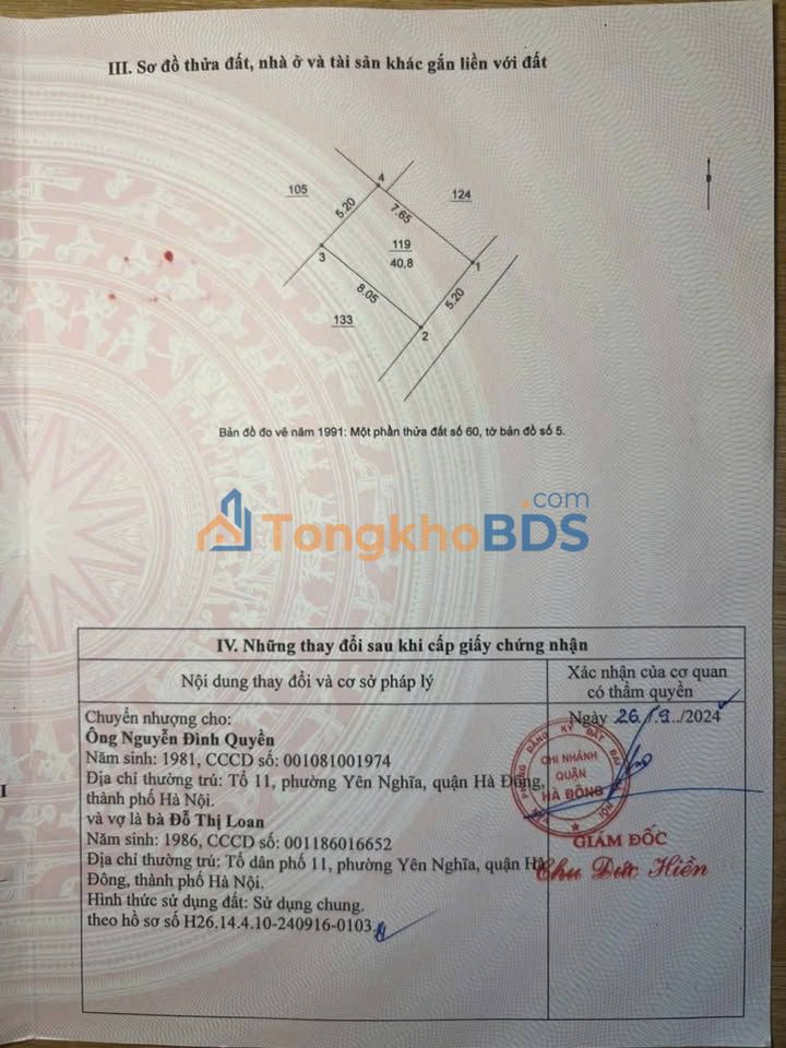 Bán nhà Hà Đông 40m² 4 tầng, mặt tiền 5.2m - Sổ hồng vuông vắn