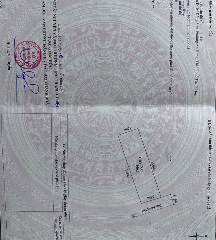 Đất nền 100m² KĐT Mới Đông Sơn, Thanh Hóa - Hướng Đông Tốt