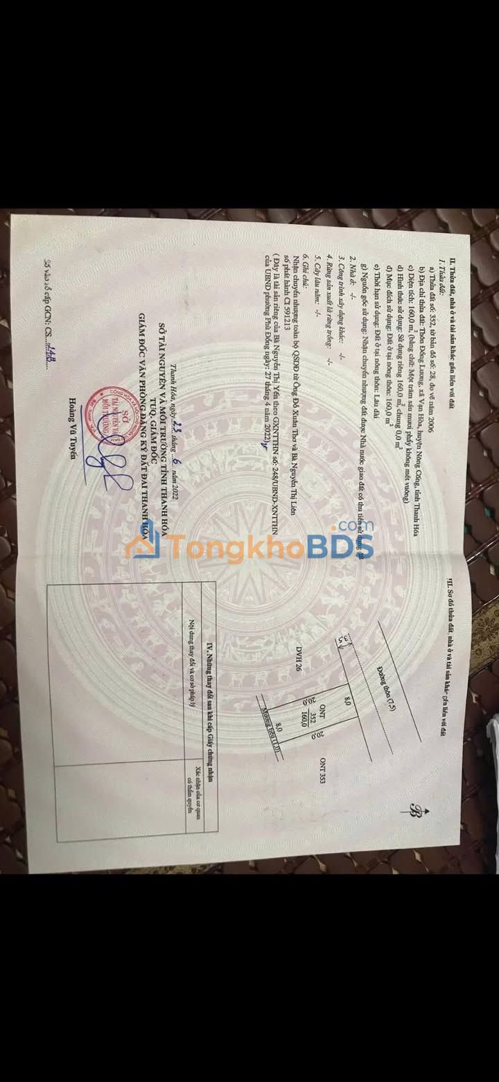 Bán Đất Nền 160m² Ấp Pun Tho Cu, Đồng Lương, Lang Chánh - Vị Trí Đẹp, Giá Tốt