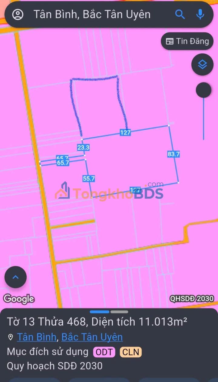 Đất Vĩnh Tân Bình Dương 15,812m² - Sổ hồng thổ cư, giá đầu tư chỉ 3 triệu/m²