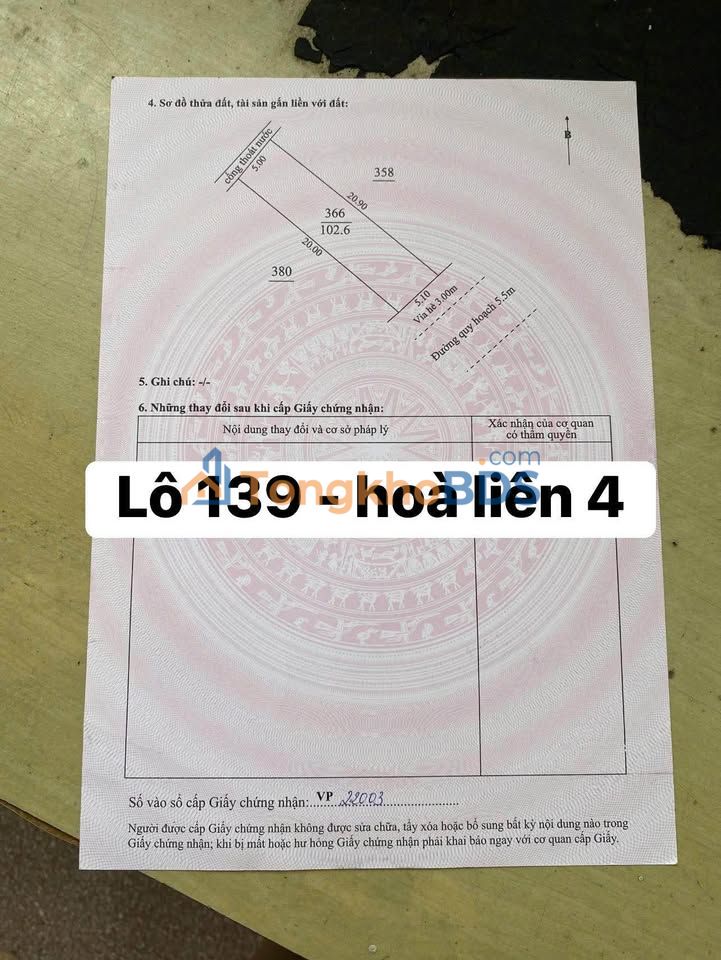 Đất Tái Định Cư Hòa Liên 4 - 102m² Hướng Đông Nam - Giá 2.7 Tỷ