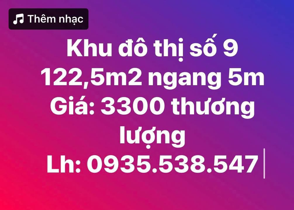 Đất nền Khu đô thị số 9, Đà Nẵng - 122.5m², 3.3 tỷ - Sổ đỏ sẵn sàng
