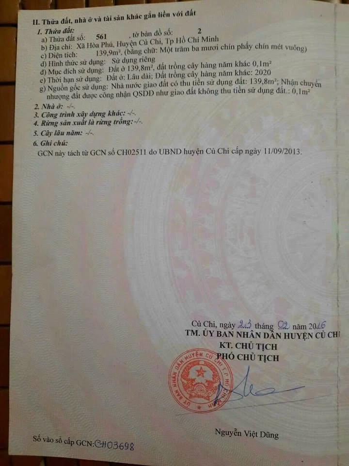 Đất Mặt Tiền Kinh Doanh Hòa Phú, Củ Chi - 140m² Giá 2.1 Tỷ, Bán Gấp