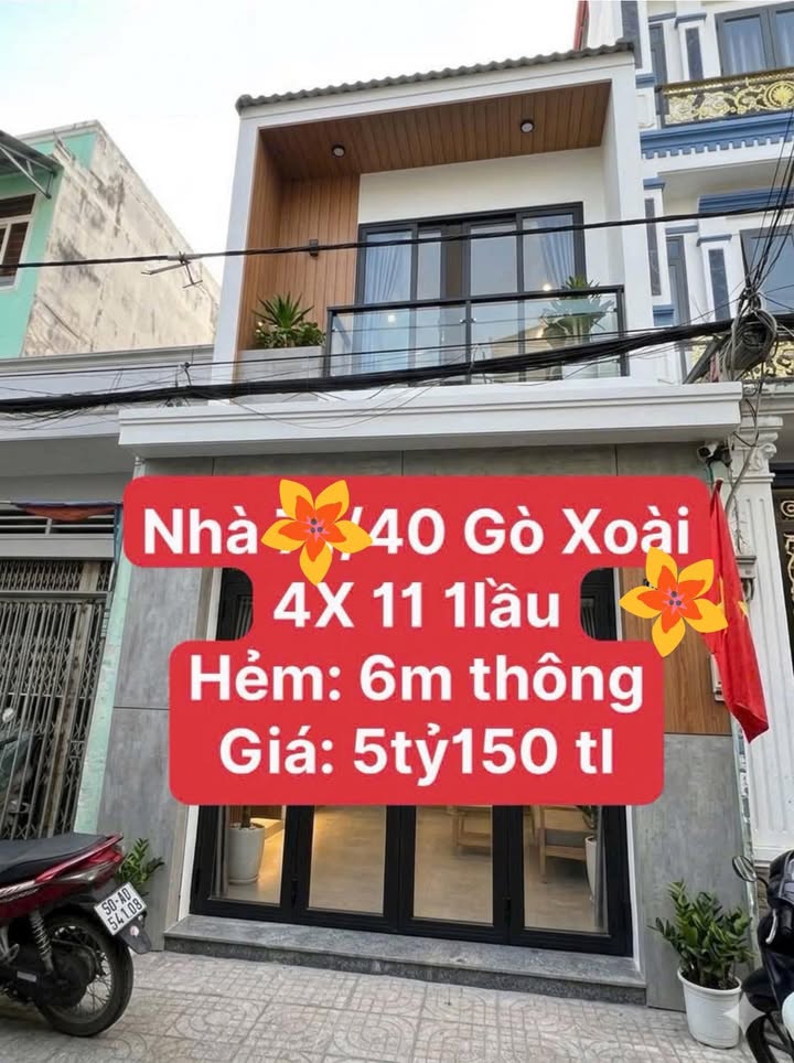 Nhà 44m² Gò Xoài, Bình Tân - Hẻm 6m Xe Hơi - 5.15 Tỷ