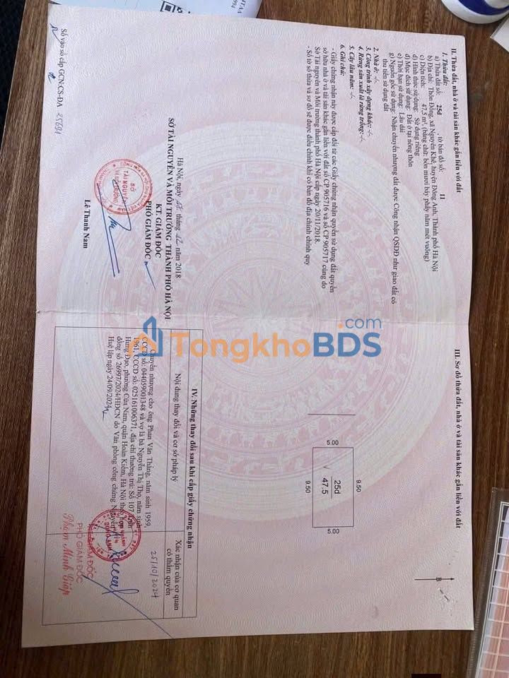 Đất nền sổ đỏ Phúc Thọ 47.5m² - Cơ hội đầu tư sinh lời hấp dẫn