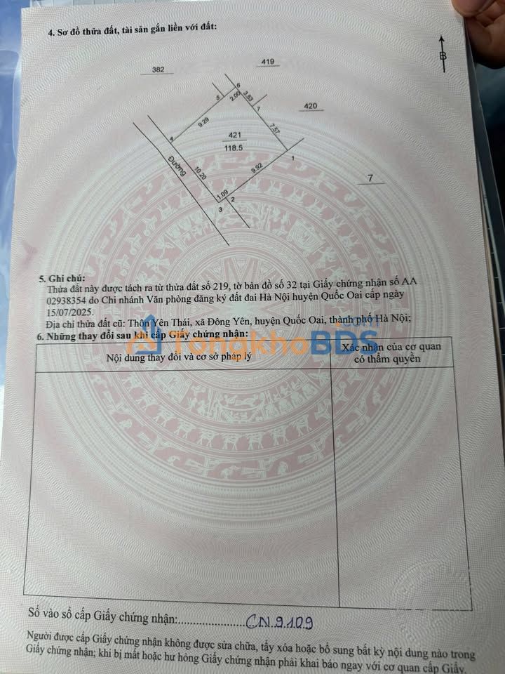 Đất thổ cư 118.5m² Quốc Oai - Sổ hồng sẵn, hơn 2 tỷ