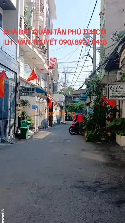 Nhà Hẻm 6m Thông, Tây Thạnh Tân Phú - 76m², Ngang 4m, Hướng Nam