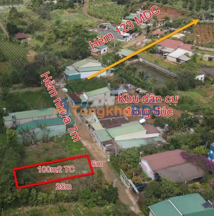 Đất thổ cư 100m² Mạc Đĩnh Chi, Bảo Lộc - Giá 1.15 tỷ, Sổ hồng sẵn