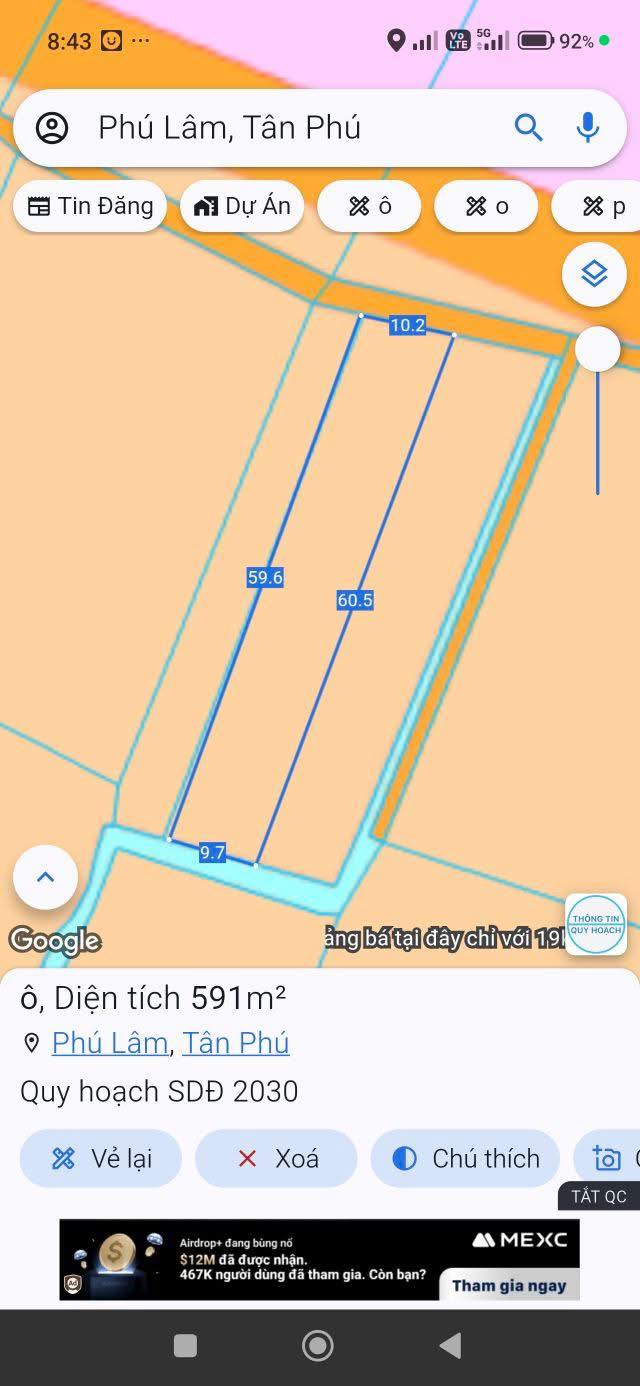 Đất 600m² Thổ Cư Mặt Tiền Bê Tông, Sổ Hồng Sẵn Tại Tân Phú, Đồng Nai - Giá 1.5 Tỷ