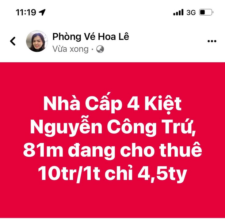 Nhà 81m² Kiệt Nguyễn Công Trứ, Đà Nẵng - Giá Thuê 10 Triệu/Tháng, Sẵn Sàng KD