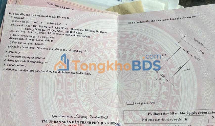 Đất nền Mặt tiền DS5 Hà Thanh Quy Nhơn 119m² - Kinh doanh sầm uất