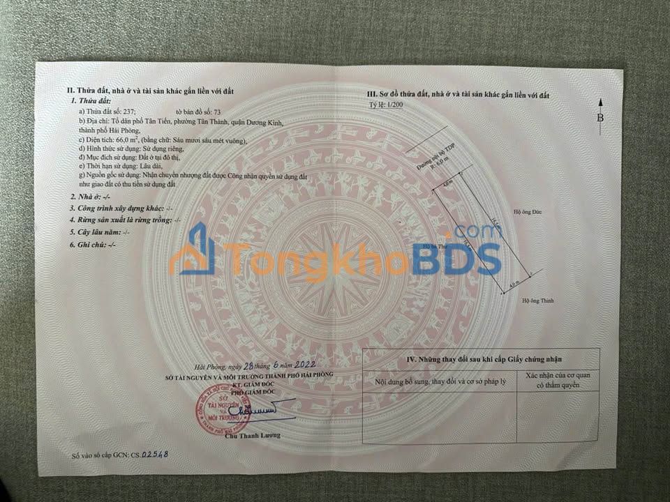 Bán Đất Nền Dương Kinh 66m² - Sổ Đỏ Chính Chủ, Giá 1.6 Tỷ