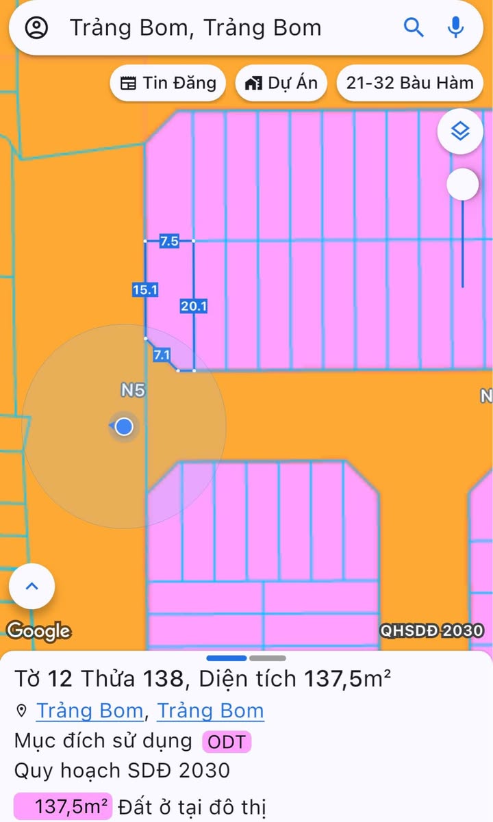 Đất Lô Góc Đường N5 - Khu Hưng Thuận, Đồng Nai - 137.5m² - 2.85 Tỷ