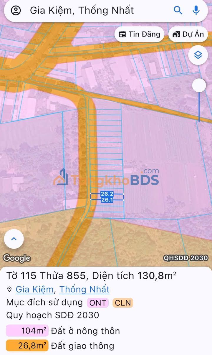 Đất Thổ Cư 524m² Sổ Riêng Xã Gia Kiệm, Đồng Nai - Giá 670 Triệu