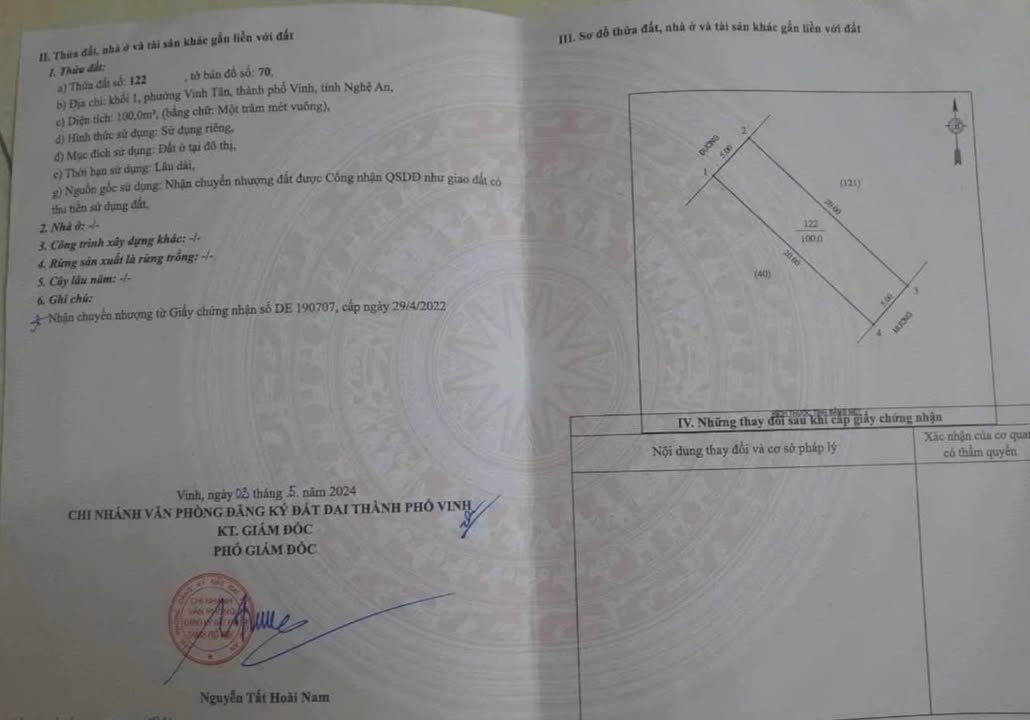 Đất nền K1 Vinh Tân 100m² - Lối 3 Trần Đình San, Giá 3.x Tỷ