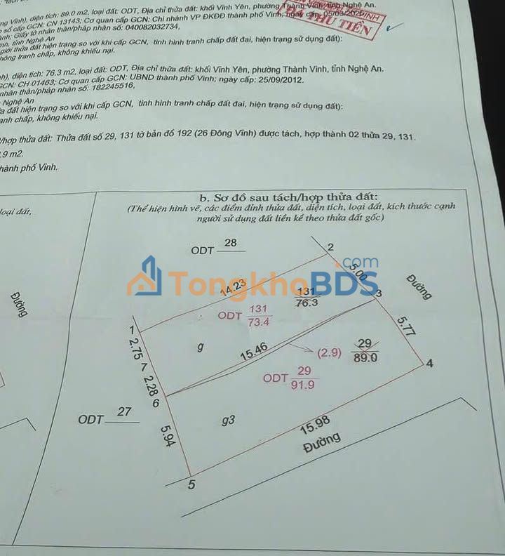 Nhà Cấp 4 Gác Xép 74m² Phường Đông Vĩnh, TP Vinh - Ô Tô Tránh