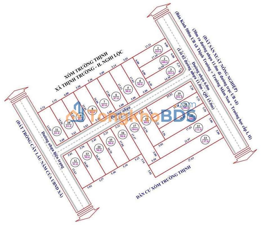 Bán đất Xã Thịnh Trường, Nghi Lộc 90m² - Sổ đỏ sẵn sàng