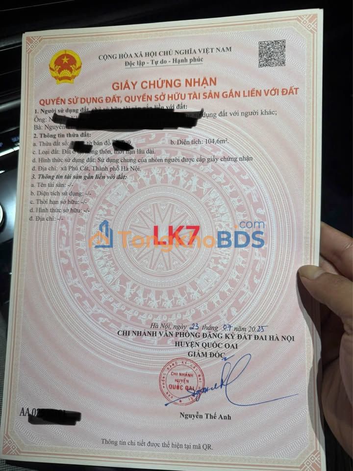 Đất Nền Phú Cát 104m² - Sổ Đỏ Full Thổ Cư - Giá Hơn 2 Tỷ