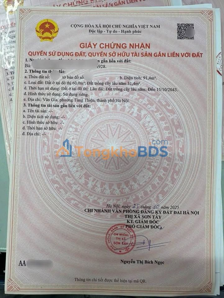 Bán Đất Nền Vân Côn, Hoài Đức 91m² - Vị Trí Đẹp, Sổ Hồng Sẵn