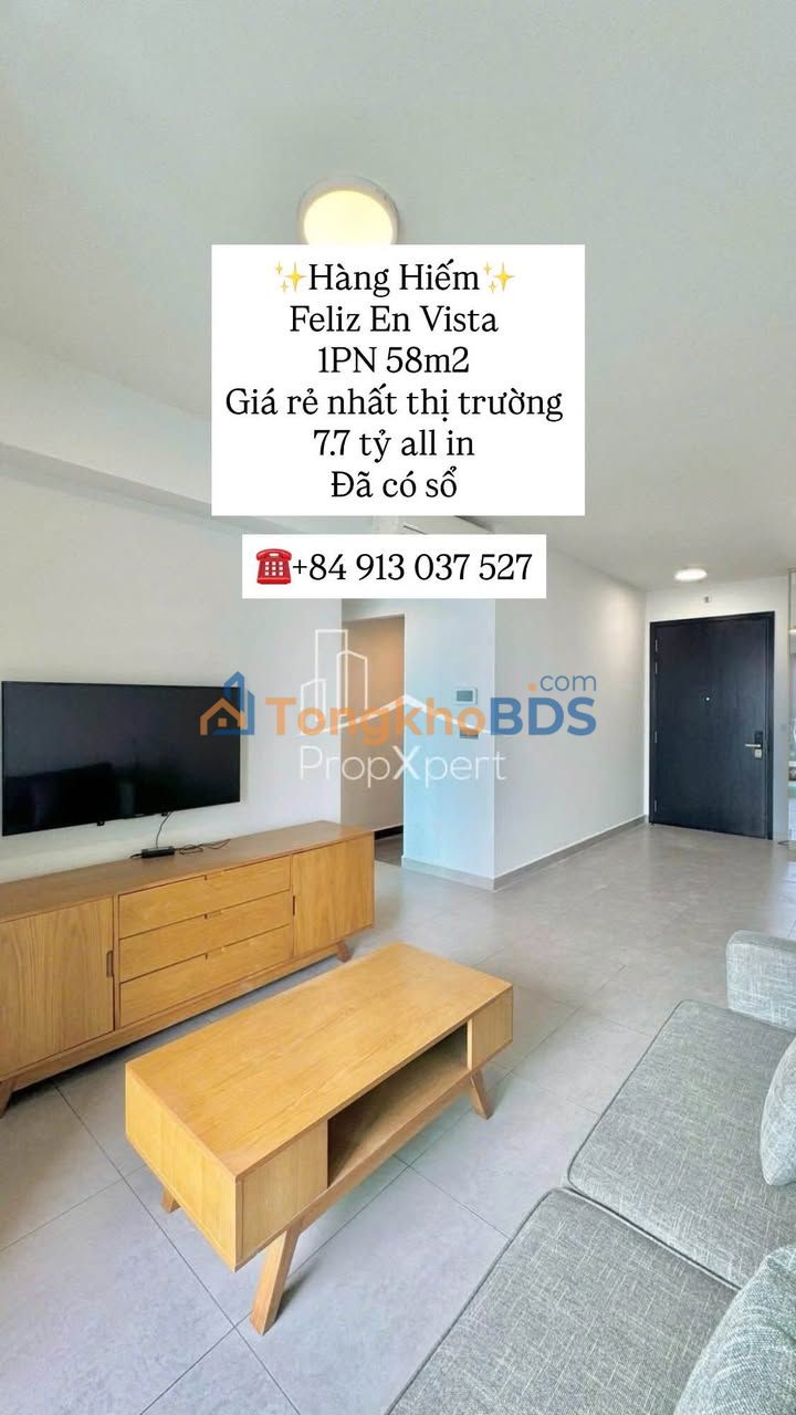 Căn Hộ Feliz En Vista 1PN 58m² - Sổ Hồng Sẵn, Giá 7.7 Tỷ