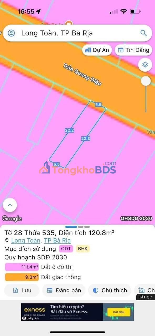 Đất Vàng Mặt Tiền Trần Quang Diệu, TP Bà Rịa - 123m² Sổ Hồng Riêng