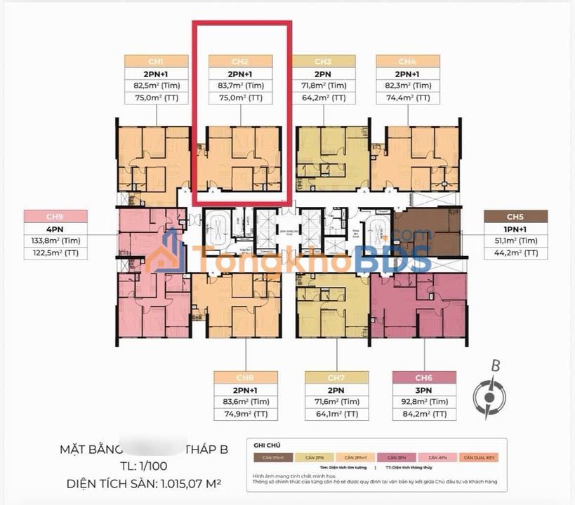 Chung cư Diamond Hill Thái Nguyên 83.7m² - 2PN - Giá 4 tỷ