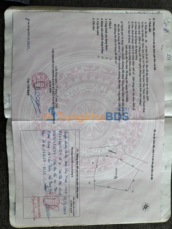 Đất nền Cẩm Thủy, Thanh Hóa 1000m² - Sổ đỏ sẵn sàng, tiềm năng đầu tư sinh lời