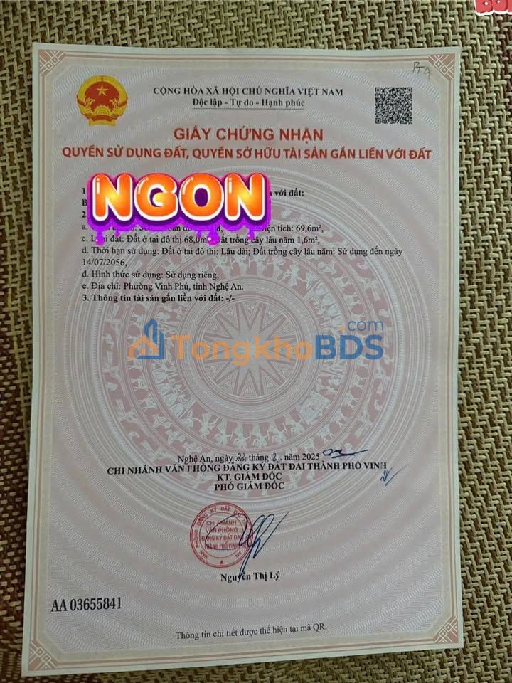 Bán Đất Phường Hà Huy Tập, Hà Tĩnh 69m² - Vị Trí Vàng, Giá Đầu Tư