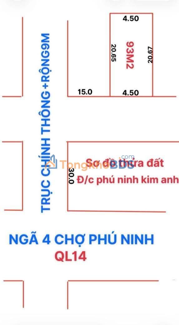 Đất Sóc Sơn 93m² Full Thổ Cư - Gần QL14 Giá 2.2 Tỷ