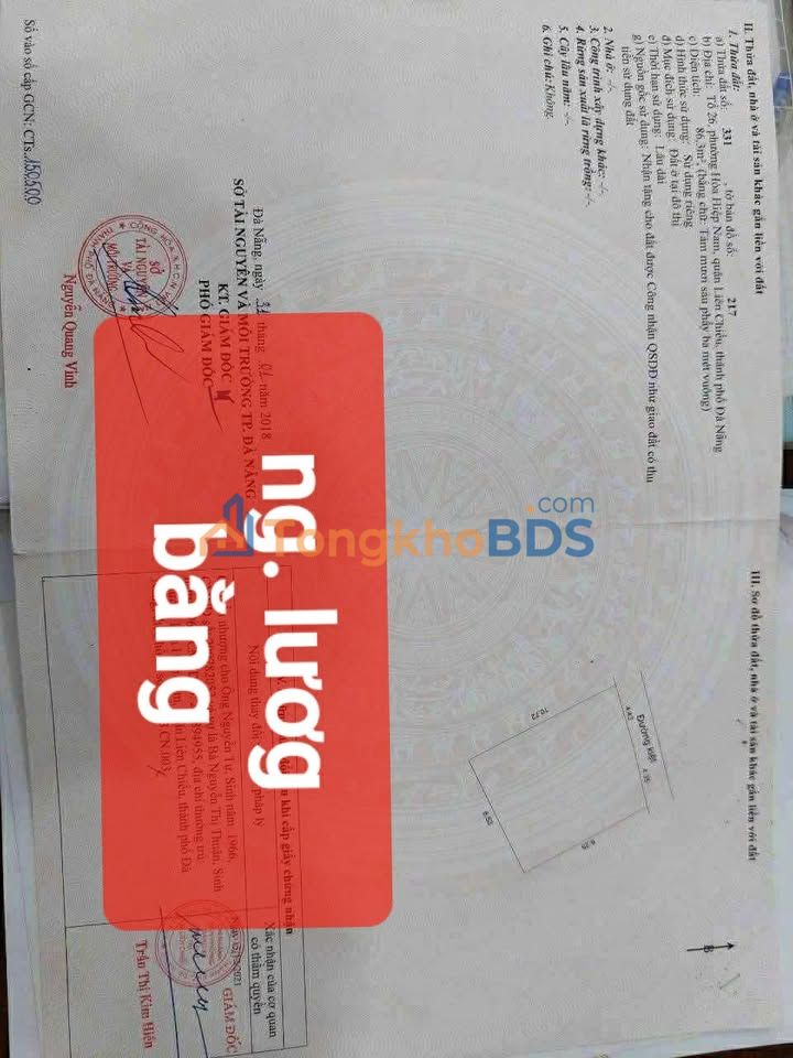 Bán Đất Kiệt 86m² Nguyễn Lương Bằng, Đà Nẵng - Giá 1.99 Tỷ, Ô Tô Vào Tận Nơi