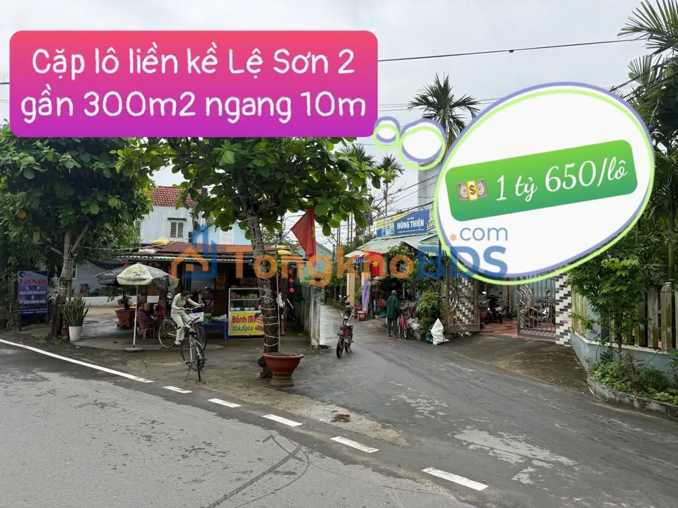 Đất Nền Lệ Sơn 2 Đà Nẵng - 143m² Ngang 10m - Giá 1.65 Tỷ