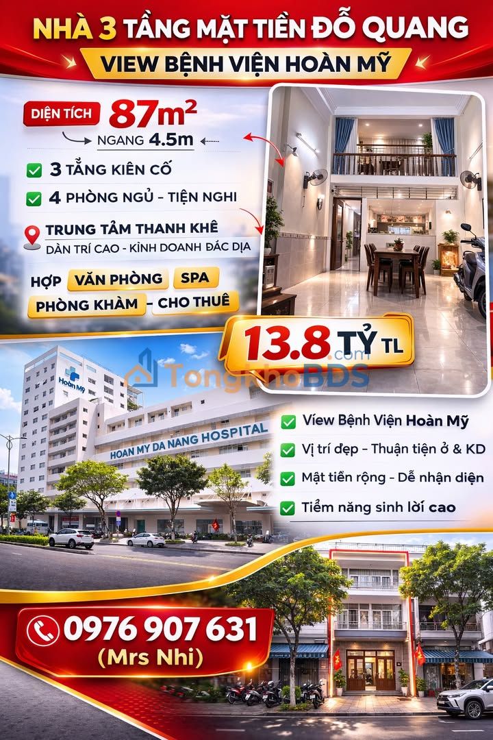 Nhà Mặt Tiền Đỗ Quang Đà Nẵng 87m² - 3 Tầng Kinh Doanh, View Hoàn Mỹ