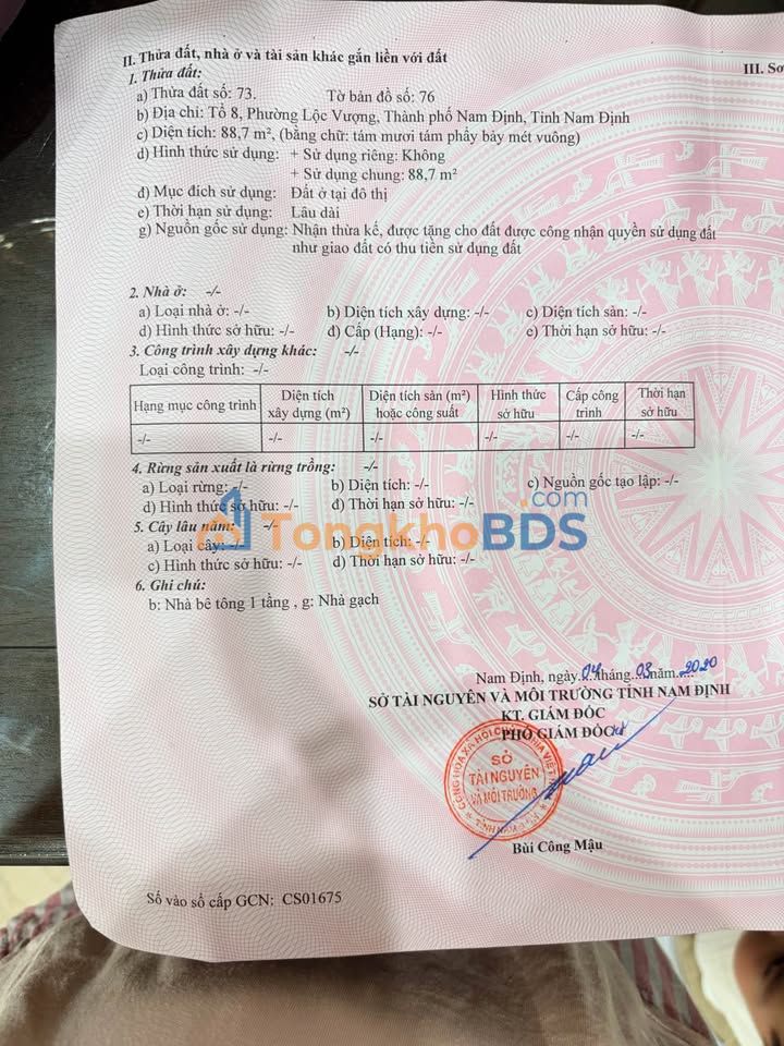 Nhà Mặt Hồ TP Nam Định 88.7m² - Vị Trí Đẹp Nhất, Nở Hậu