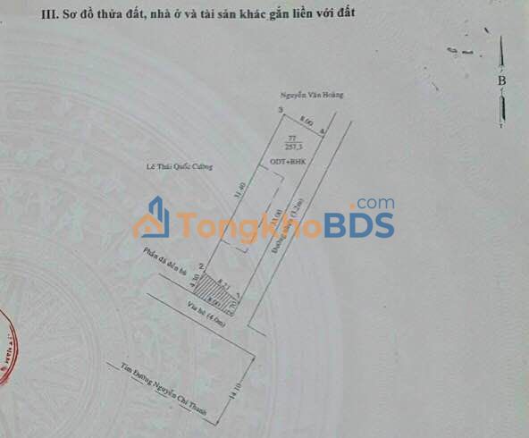 Đất nền góc mặt tiền Nguyễn Chí Thanh, TDM, Bình Dương - 256m² giá 7.x tỷ