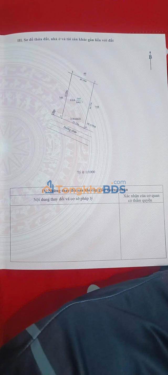 Bán Đất Thạnh Hội, Tân Uyên 1442m² - Sổ Hồng Sẵn Sàng