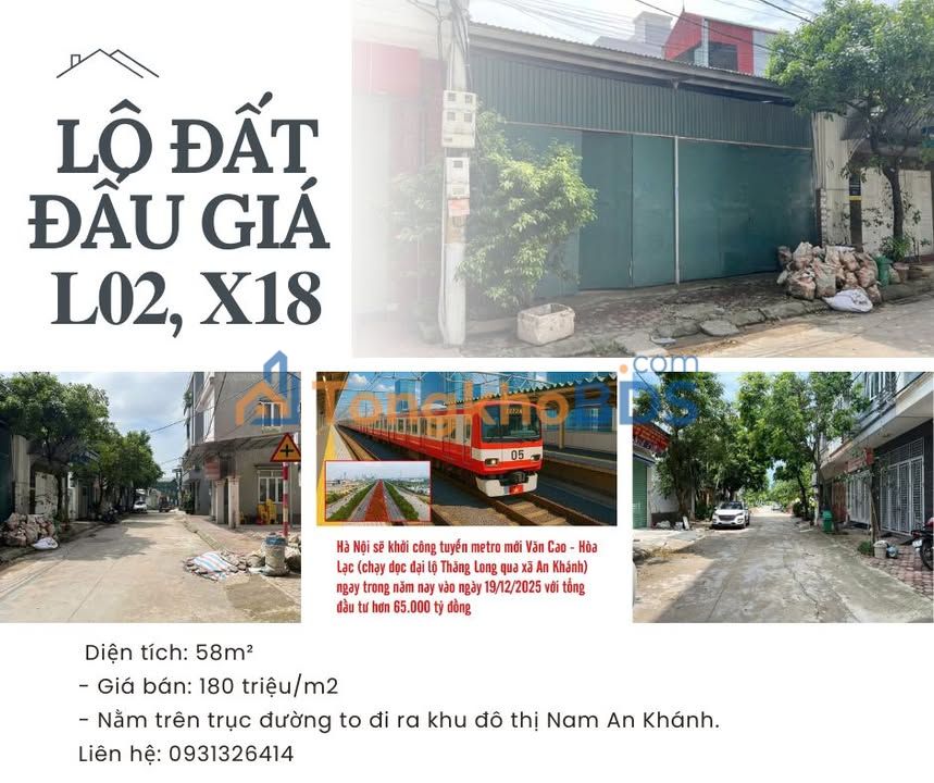 Bán Đất Đấu Giá L02, X18 Phú Vinh 58m² - Ngõ Thông Kinh Doanh
