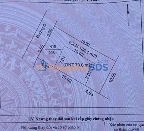 Đất thôn Khánh Hiệp Hoà 208m² giá 1 tỷ - Đường to ô tô